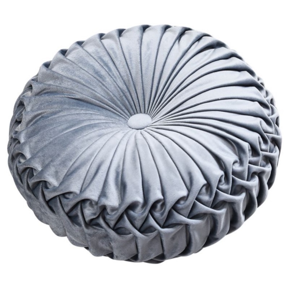 NEW Pleated Round VELVET Throw Pillow Chair Sofa Living Room Home Decor U CHOOSE - Picture 11 of 15